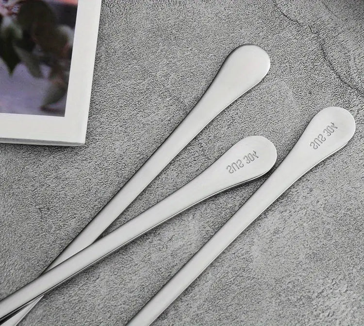 5 Stainless Steel Coffee and Espresso Spoons with Long Handle